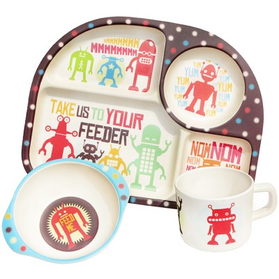 Ecoffee Cup - Bimbamboo 3 Piece Dining Set - Robots