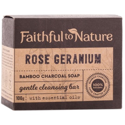 Faithful to Nature Bamboo Charcoal Soap - Rose Geranium