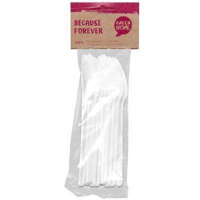 GREEN HOME PLA Knives in Compostable Bag 