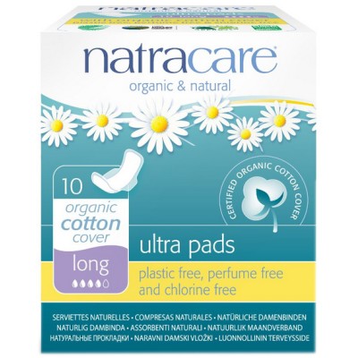 Natracare Organic Cotton Ultra Pads With Wings (10) - Long