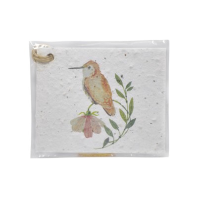 Growing Paper Card - Bird on Flower Stem