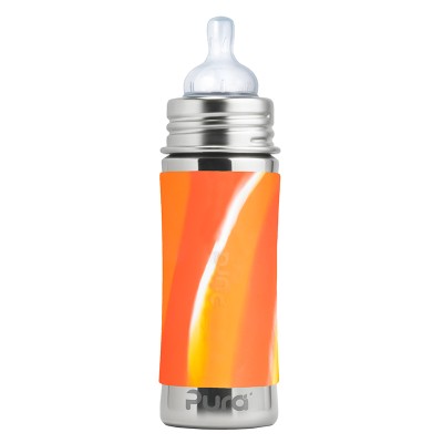Pura Stainless Steel Orange Swirl Infant Bottle