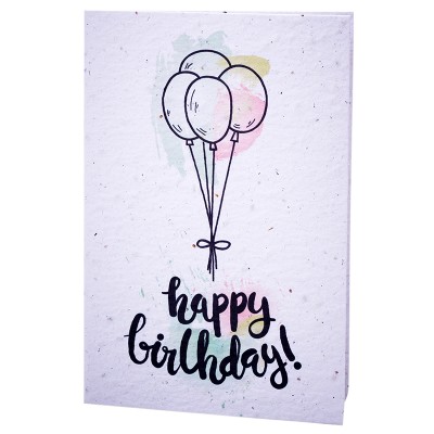 Growing Paper Card - Birthday Balloons