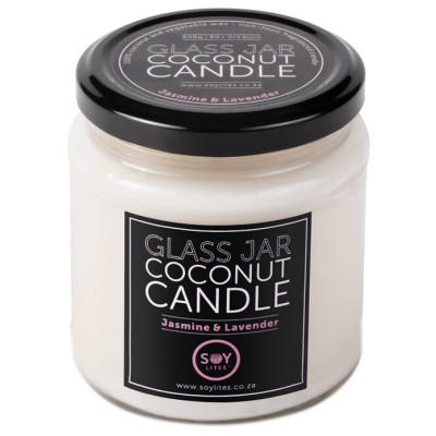 Soylites Coconut Candle - Clear Jar - Jasmine, Lavender