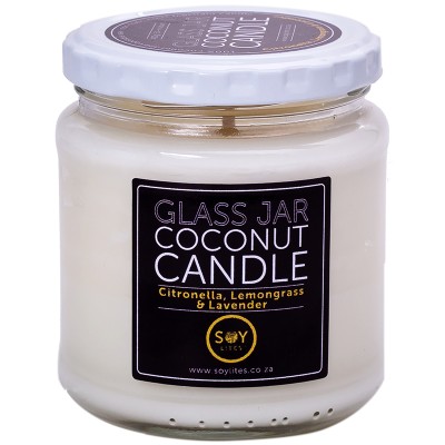 Soylites Coconut Candle - Clear Jar - Insect repellent blend