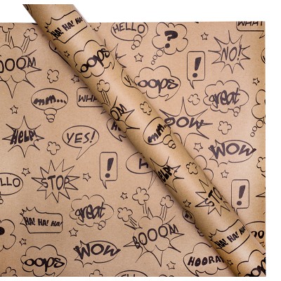 Eco Wrapping Paper - Cartoon Black