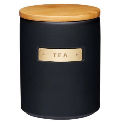 Kitchen Craft MasterClass Matte Black Ceramic Storage Jar Tea