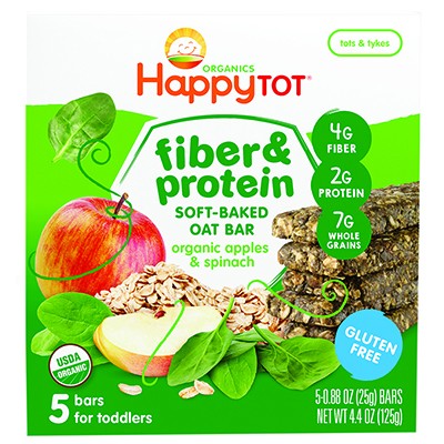 Happy Tot Oat Bars - Apple & Spinach 125g