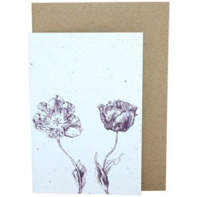 Growing Paper Card - Purple Flowers