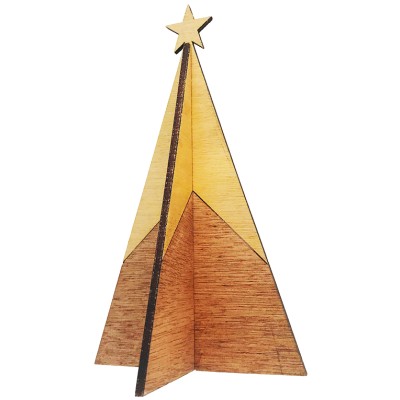 Wood Be Nice Modern 3D Christmas Tree - Gold