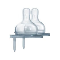 Pura Stainless Steel Natural Vent Nipple - Medium Flow, Pack of 2