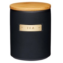 Kitchen Craft MasterClass Matte Black Ceramic Storage Jar Tea